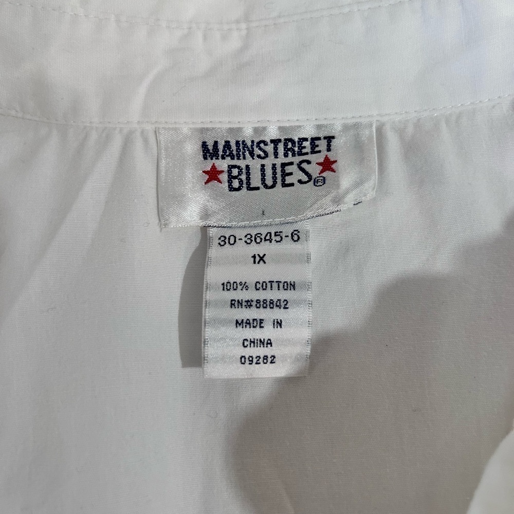 MAINSTREET BLUES white blouse short sleeve size:1X - Picture 10 of 13